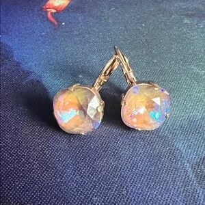 Opal Aurora Crystal Drop Earrings Lever Back Jewelry